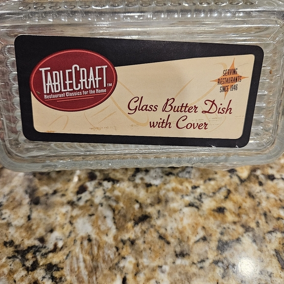 Glass Butter Dish with Cover BRAND NEW - Picture 4 of 7